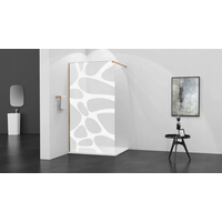 Variabilní sprchová zástěna MEXEN KIOTO 90x200 cm, 8 mm - čiré/mat VZOR 1