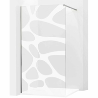 Variabilní sprchová zástěna MEXEN KIOTO 90x200 cm, 8 mm - čiré/mat VZOR 1