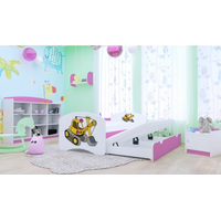 Dětská postel pro DVA (s výsuvným lůžkem) 180x90 cm - ŽLUTÝ BAGR