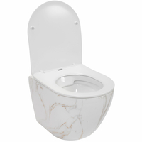 Závěsné WC MAXMAX Rea CARLOS RIMLESS AIAX - světle béžové - imitace kamene + Duroplast sedátko flat