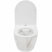 Závěsné WC MAXMAX Rea CARLOS RIMLESS AIAX - světle béžové - imitace kamene + Duroplast sedátko flat