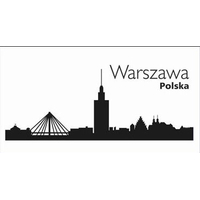 Samolepky na zeď MĚSTA color - WARSZAWA - černá