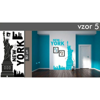 Samolepky na zeď MĚSTA XXL color - NEW YORK CITY - světle modrá