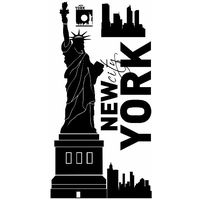 Samolepky na zeď MĚSTA XXL color - NEW YORK CITY - světle modrá