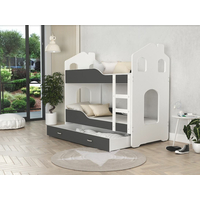 Dětská domečková postel se šuplíkem Dominik ŠEDÁ - 190x80 cm