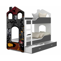 Dětská domečková patrová postel Dominik Y - 190x80 cm - ČARODĚJKA