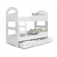 Dětská patrová postel Dominik se šuplíkem BÍLÁ - 190x80 cm