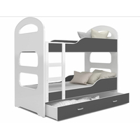 Dětská patrová postel Dominik se šuplíkem ŠEDÁ - 190x80 cm