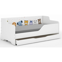 Dětská postel LOLA - MINI ZOO 160x80 cm - grafika na bočnici