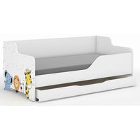 Dětská postel LOLA - MINI ZOO 160x80 cm - grafika na čelech