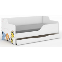 Dětská postel LOLA - MINI ZOO 160x80 cm - grafika na čelech