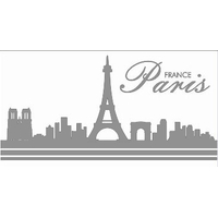 Samolepky na zeď MĚSTA color - PARIS - šedá