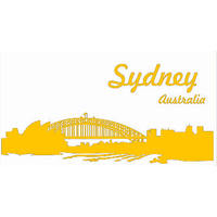 Samolepky na zeď MĚSTA color - SYDNEY - žluté