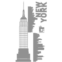 Samolepky na zeď MĚSTA XXL color - NEW YORK - šedá