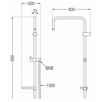 Sprchová kovová tyč s držákem na ruční sprchu, dešťovou hlavici a mýdlo MEXEN X - 95 cm - chromová + hadice 150 cm, 79391-00