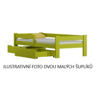 Dětská patrová postel TANY - 160x80 cm - zelená + bílý šuplík + 2x matrace pěna/kokos