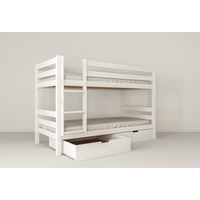 Dětská patrová postel z MASIVU BUK - MARK 200x90cm - bílá