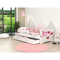 Dětská postel LUCY se šuplíkem - 180x90 cm - SRDÍČKA