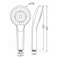 Ruční sprchová hlavice MEXEN R-05 - 3 funkce - 240x108 mm - bílá, 79505-20