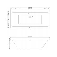 Obdélníková akrylátová vana MEXEN CUBE 170x80 cm - bílá, 55051708000