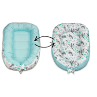 Oboustranné hnízdečko (kokon) pro miminko - BABYMAM PREMIUM set 7v1 - Mátové květy v zahradě s mátovou minky