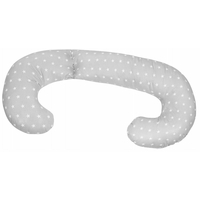 Těhotenský a kojicí polštář BABYMAM PREMIUM 300 cm 3v1 - Bílé hvězdičky s šedou