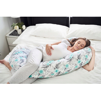 Těhotenský a kojicí polštář BABYMAM PREMIUM 300 cm 3v1 - Květy v zahradě mátové