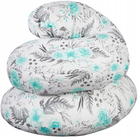 Těhotenský a kojicí polštář BABYMAM PREMIUM 300 cm 3v1 - Květy v zahradě mátové