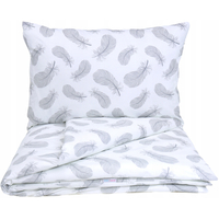 Dětské bavlněné povlečení do postýlky 120x90 cm BABYMAM PREMIUM - Peříčka s bílou