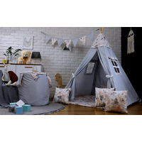 Dětský stan TEEPEE (TÝPÍ) PIVOŇKY s doplňky - šedý