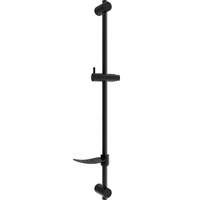 Sprchová kovová tyč s držákem na ruční sprchu a mýdlo MEXEN DF - 80 cm - černá matná, 79382-70