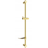 Sprchová kovová tyč s držákem na ruční sprchu a mýdlo MEXEN DF - 80 cm - zlatá, 79382-50