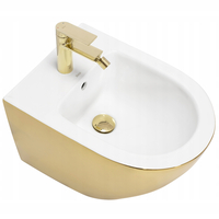 Závěsný bidet MAXMAX Rea CARLO mini - bílý/zlatý