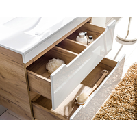 Sestava koupelnového nábytku BÁRA 40 cm s úzkou umyvadlovou skříňkou vč. keramického umyvadla bez přepadu