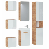 Sestava koupelnového nábytku BÁRA 40 cm s úzkou umyvadlovou skříňkou vč. keramického umyvadla bez přepadu