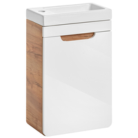 Sestava koupelnového nábytku BÁRA 40 cm s úzkou umyvadlovou skříňkou vč. keramického umyvadla bez přepadu