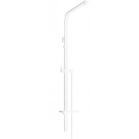 Sprchová kovová tyč s držákem na ruční sprchu, dešťovou hlavici a mýdlo MEXEN Q - 93-125 cm - bílá + hadice 150 cm, 79395-20