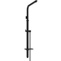 Sprchová kovová tyč s držákem na ruční sprchu, dešťovou hlavici a mýdlo MEXEN Q - 93-125 cm - černá + hadice 150 cm, 79395-70
