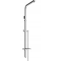 Sprchová kovová tyč s držákem na ruční sprchu, dešťovou hlavici a mýdlo MEXEN Q - 93-125 cm - chromová + hadice 150 cm, 79395-00