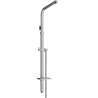 Sprchová kovová tyč s držákem na ruční sprchu, dešťovou hlavici a mýdlo MEXEN Q - 93-125 cm - grafit + hadice 150 cm, 79395-66