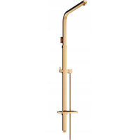 Sprchová kovová tyč s držákem na ruční sprchu, dešťovou hlavici a mýdlo MEXEN Q - 93-125 cm - rose gold + hadice 150 cm, 79395-60