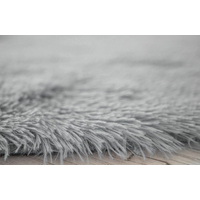 Plyšový kulatý koberec SOFT 70 cm - šedý