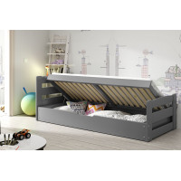 Dětská postel ERNIE s úložným prostorem 200x90 cm - grafitová