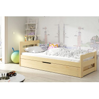 Dětská postel ERNIE s úložným prostorem 200x90 cm - přírodní borovice