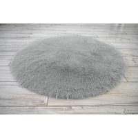 Plyšový kulatý koberec SOFT 70 cm - šedý