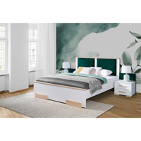 Postel ZARA 200x160 cm bílá/přírodní buk