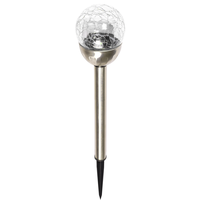 Zahradní LED solární lampa do země BALL 35x6 cm - stříbrná