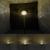 Zahradní LED solární lampa do země BALL 35x6 cm - stříbrná