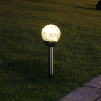 Zahradní LED solární lampa do země BALL 35x6 cm - stříbrná