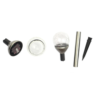 Zahradní LED solární lampa do země BALL 35x6 cm - stříbrná